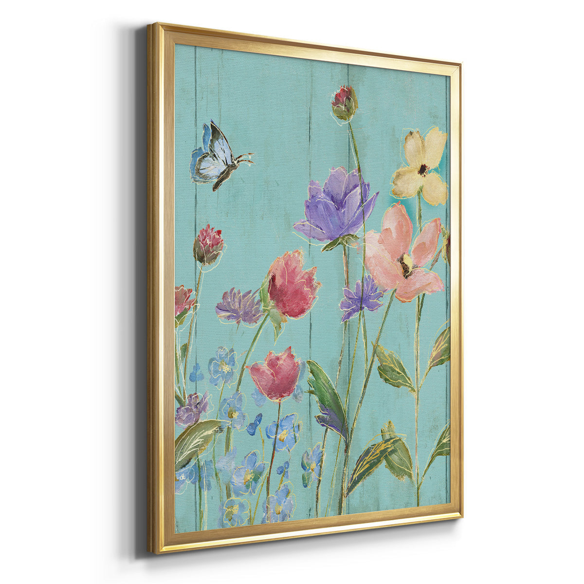 Wildflower Flutter III - Modern Framed Canvas Print