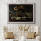 American social club scene painting by George Bellows in an ornate weathered white frame displayed in a neutral-toned interior setting.