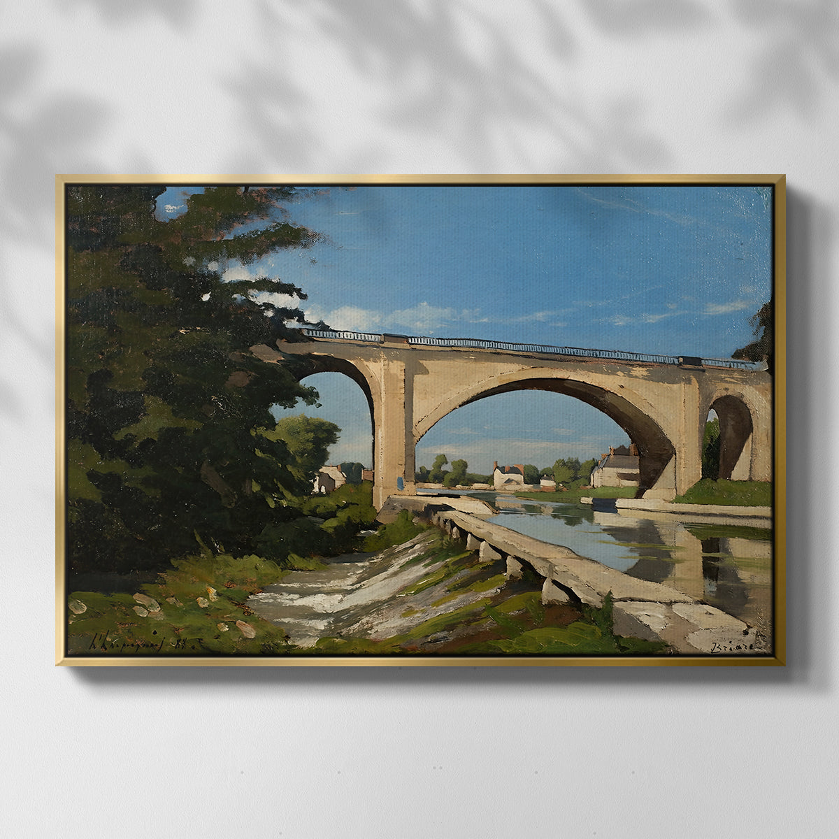 The Railroad Bridge at Briare, 1888 - Floater Framed Canvas Print