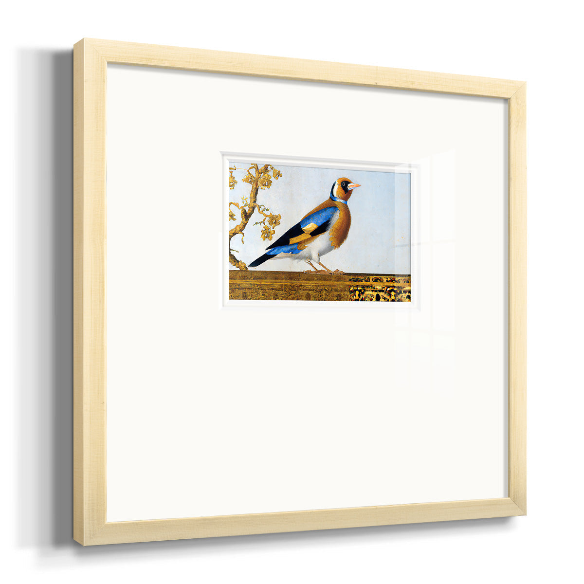 Golden Finch Premium Framed Print Double Matboard