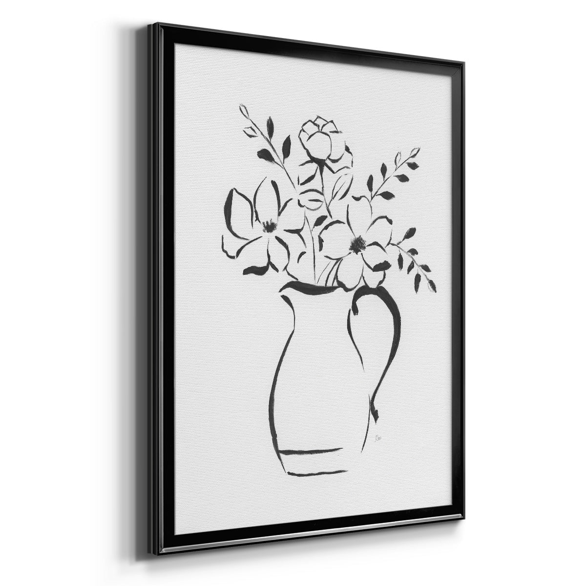 Sketchy Bouquet II - Modern Framed Canvas Print