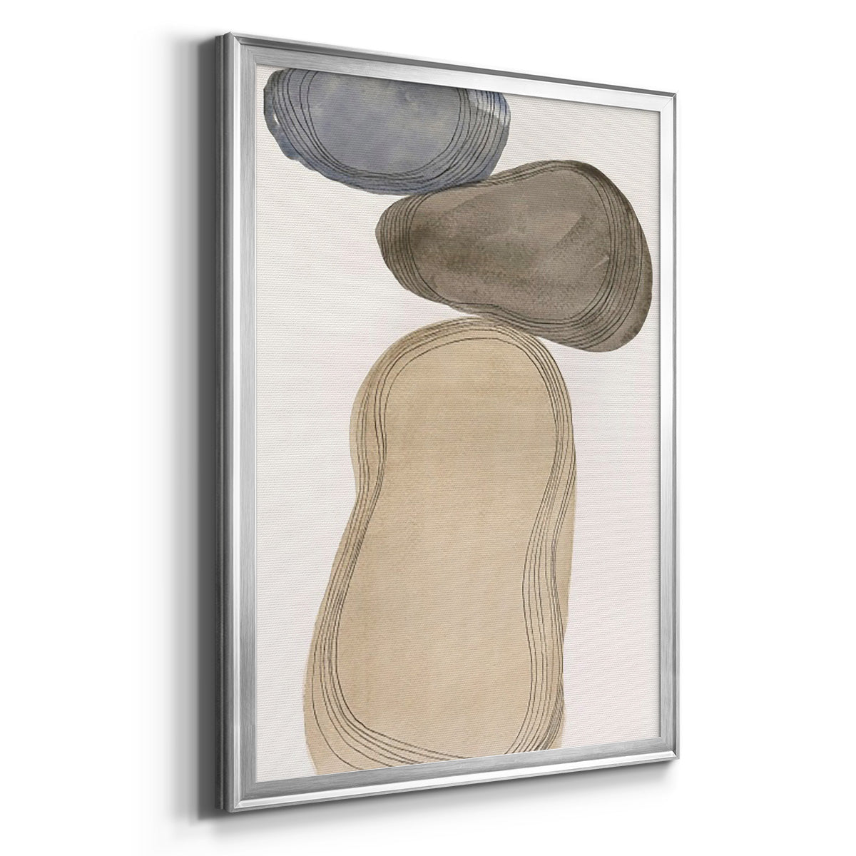 River Rocks Contour I - Modern Framed Canvas Print