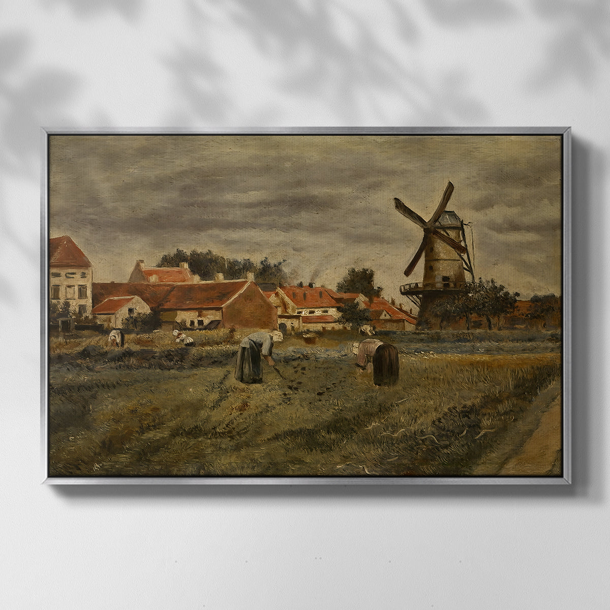 The Potato Harvest, c. 1875 - Floater Framed Canvas Print