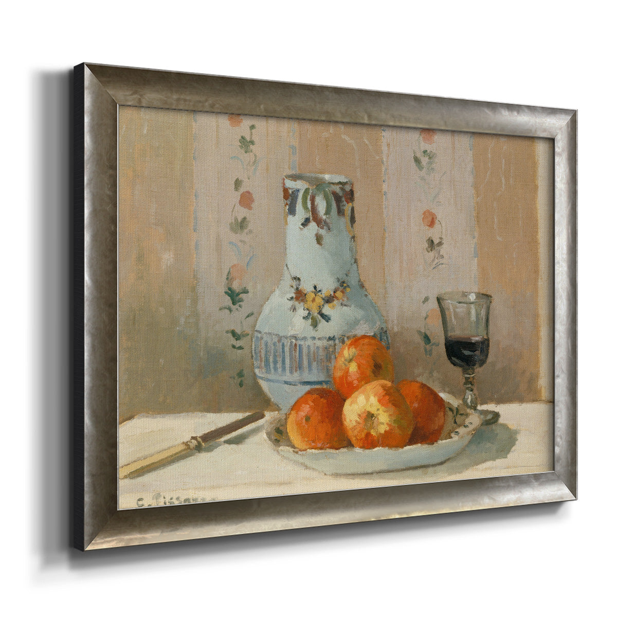 Still Life with Apples and Pitcher Premium Framed Canvas- Ready to Hang