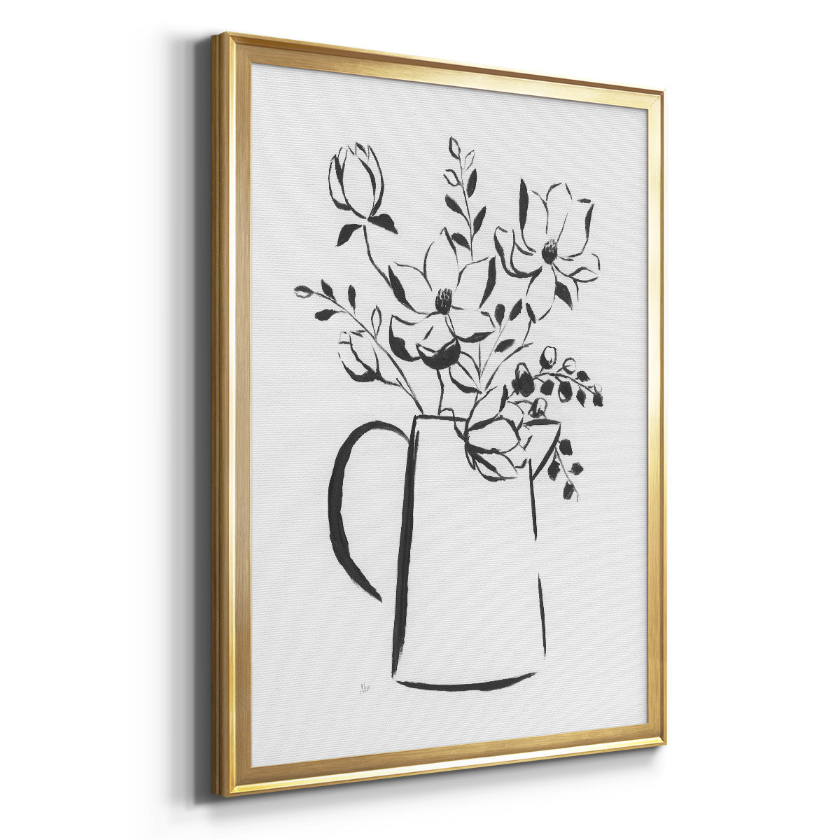 Sketchy Bouquet I - Modern Framed Canvas Print
