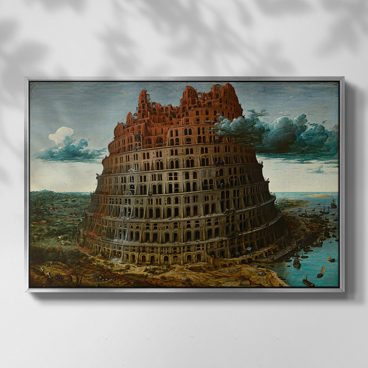 The Tower of Babel, c. 1568 - Floater Framed Canvas Print