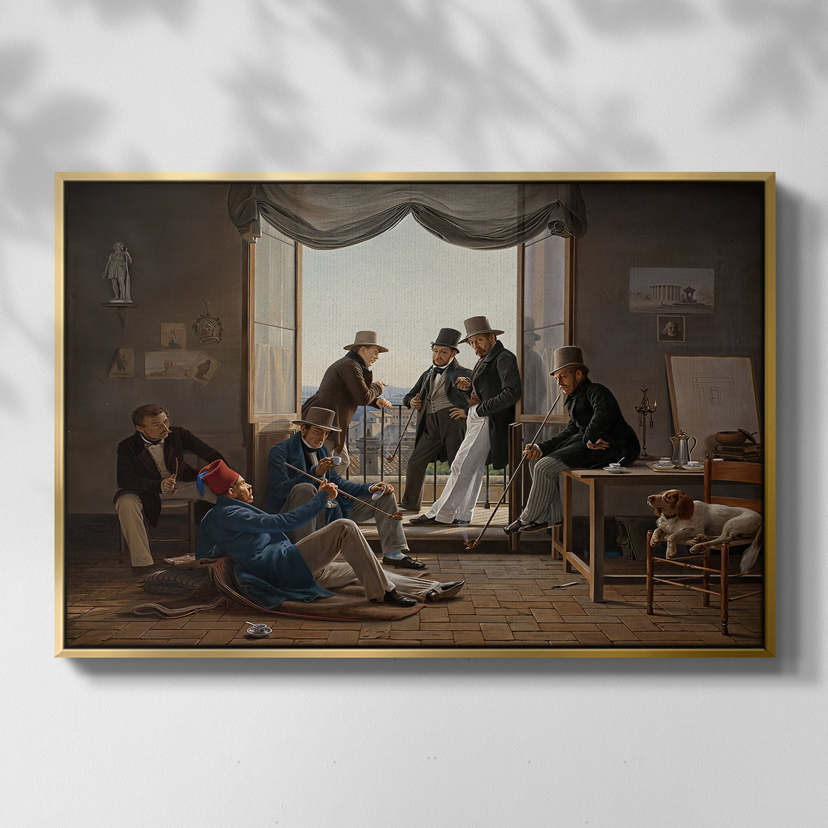 A Group of Danish Artists in Rome, 1837 - Floater Framed Canvas Print