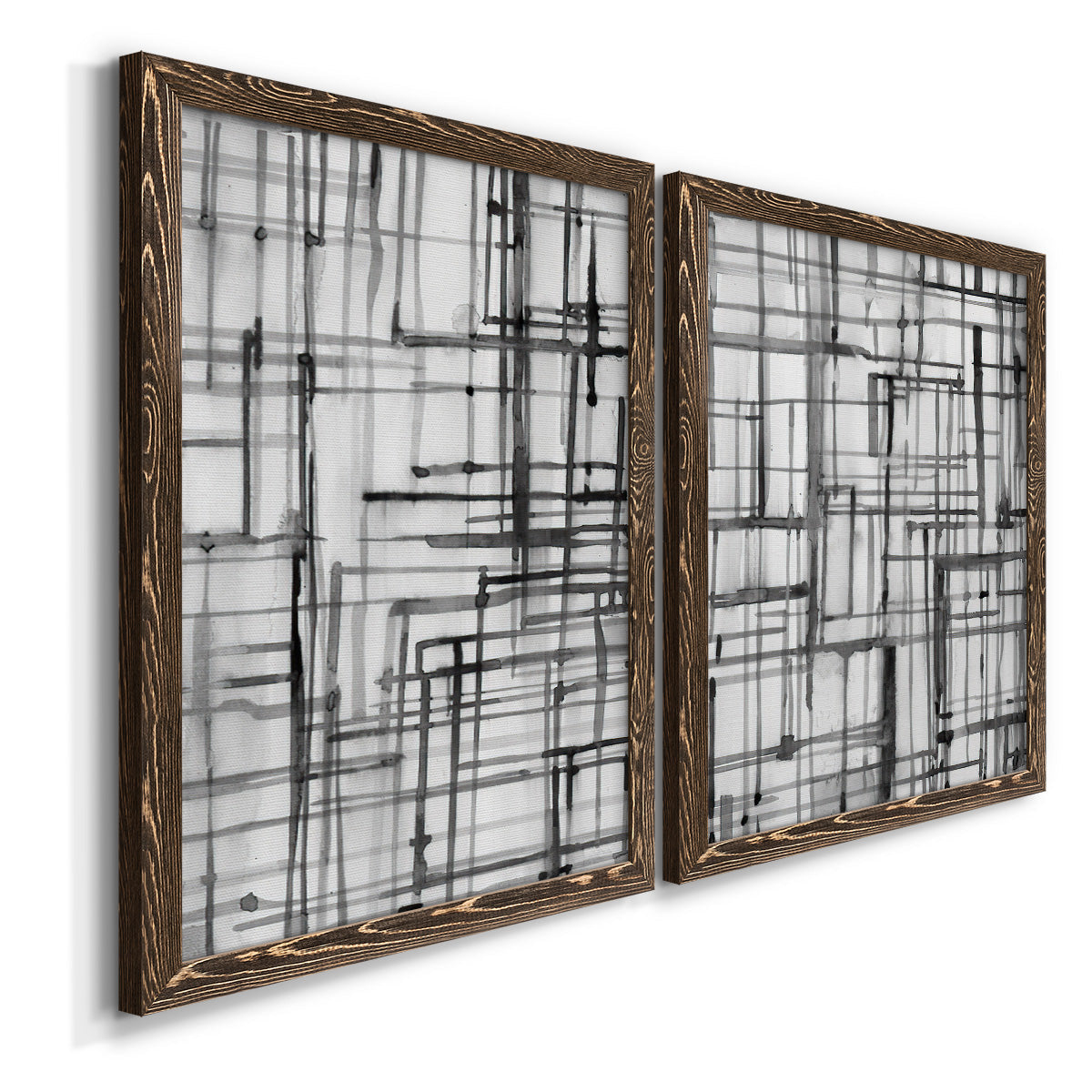 Line Meditation I - Premium Framed Canvas 2 Piece Set - Ready to Hang