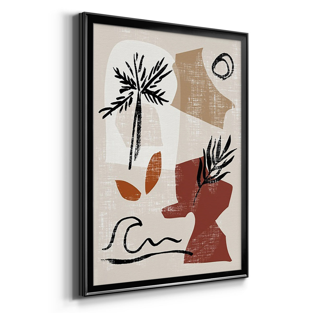 Soft Palms III - Modern Framed Canvas Print