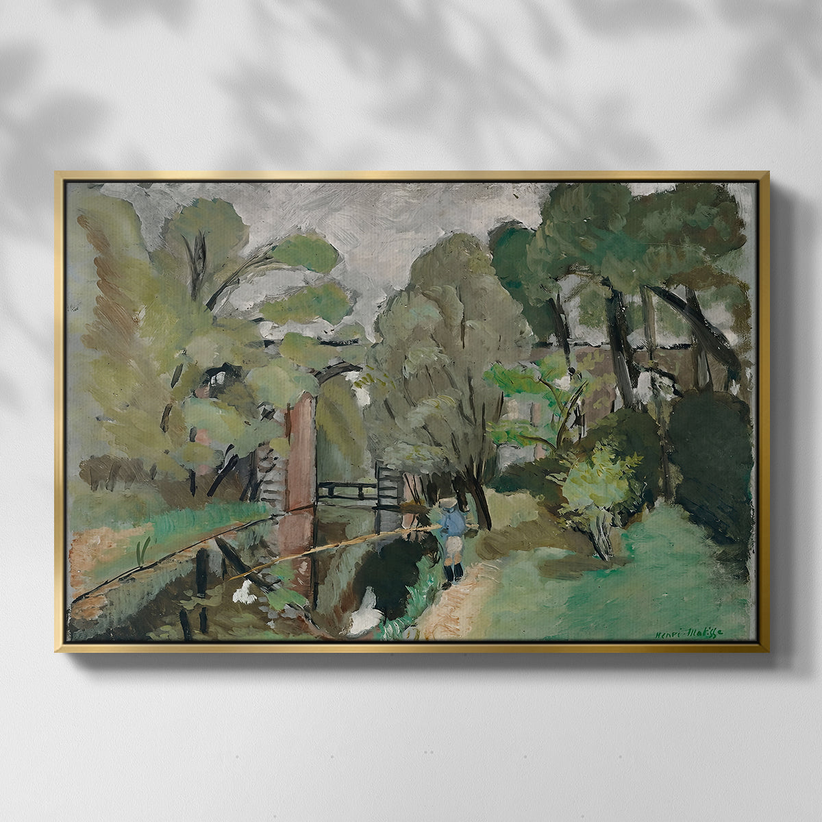 The Little Fisherman, Maintenon, 1918 - Floater Framed Canvas Print
