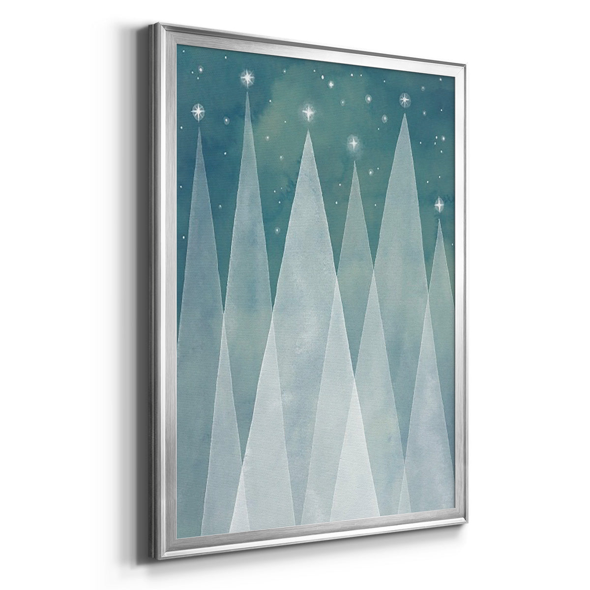 Mod Evergreens II - Modern Framed Canvas Print