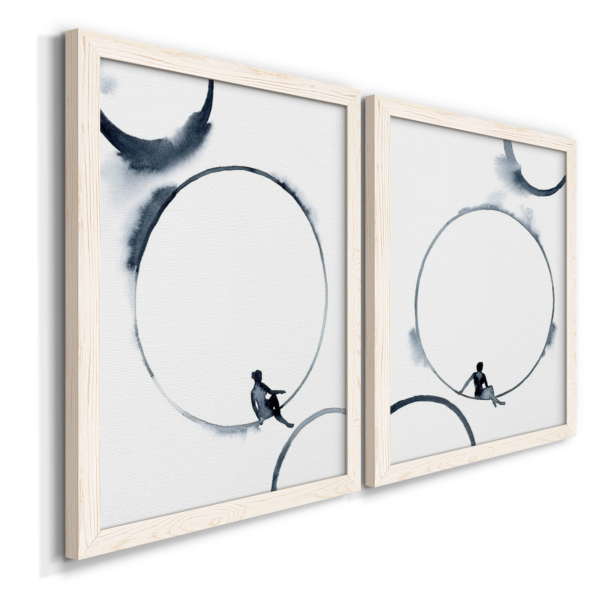 Woman in the Moon I - Premium Framed Canvas 2 Piece Set - Ready to Hang