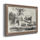 Classical pastoral landscape artwork by Nicolas Berchem printed on canvas in an ornate traditional silver frame.