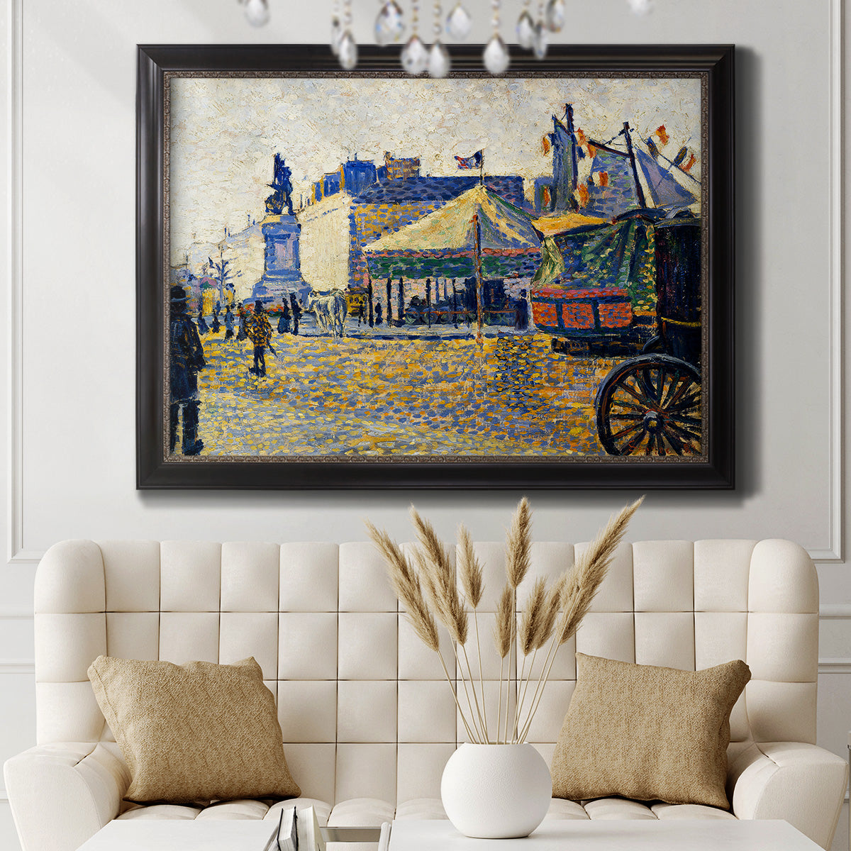 Place de Clichy - Ornate Framed Canvas Print