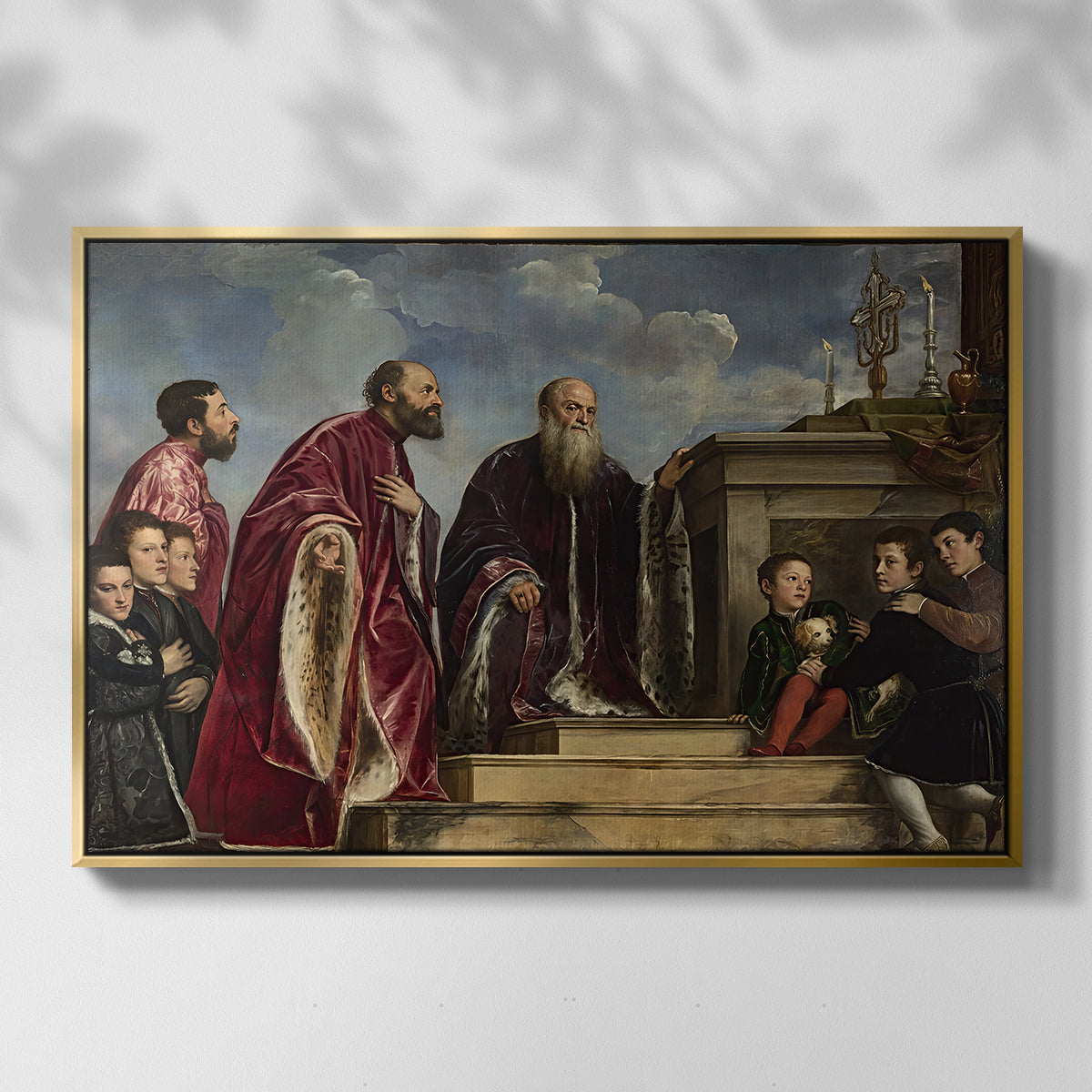 The Vendramin Family Venerating a Relic of the True Cross, c. 1540-1545 - Floater Framed Canvas Print