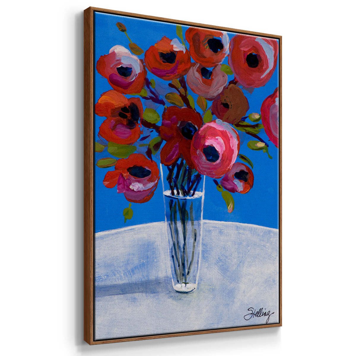 Poppies - Framed Premium Gallery Wrapped Canvas L Frame - Ready to Hang