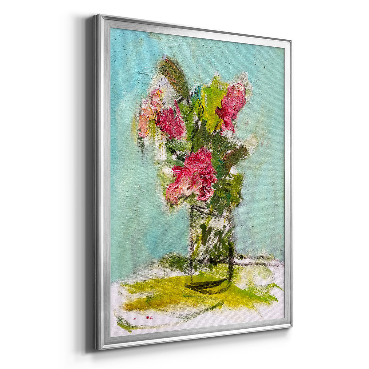 Turquoise Lilly - Modern Framed Canvas Print