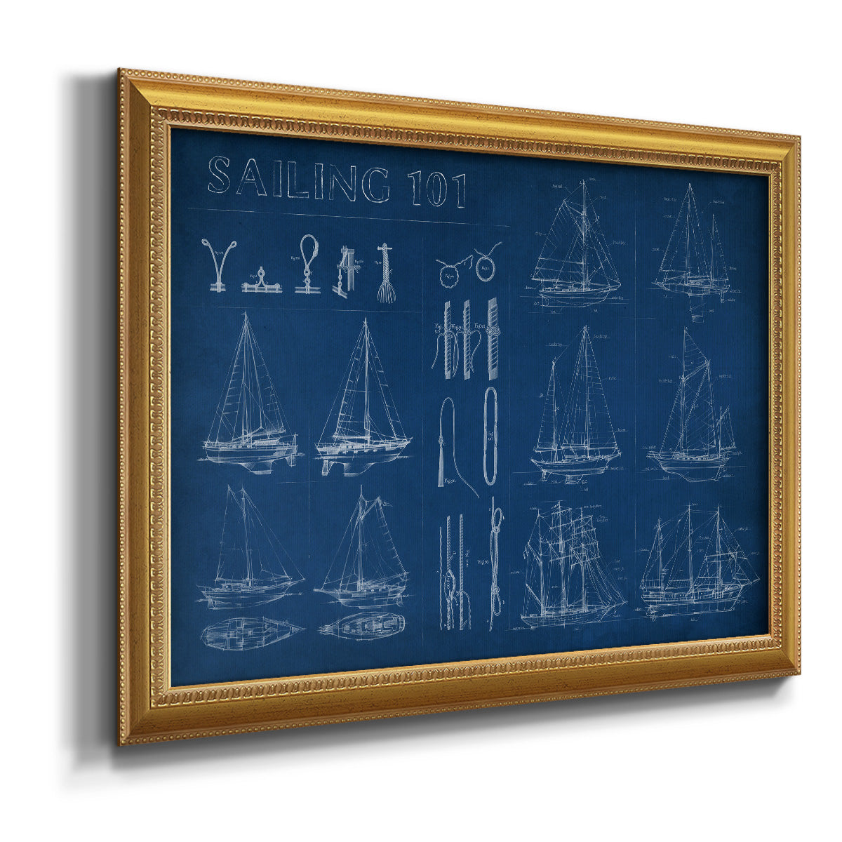 Sailing Infograph Premium Framed Canvas- Ready to Hang