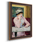 Impressionist portrait scene with plum brandy by Édouard Manet printed on canvas in an ornate bronzed mahogany wood frame with a vertical orientation.
