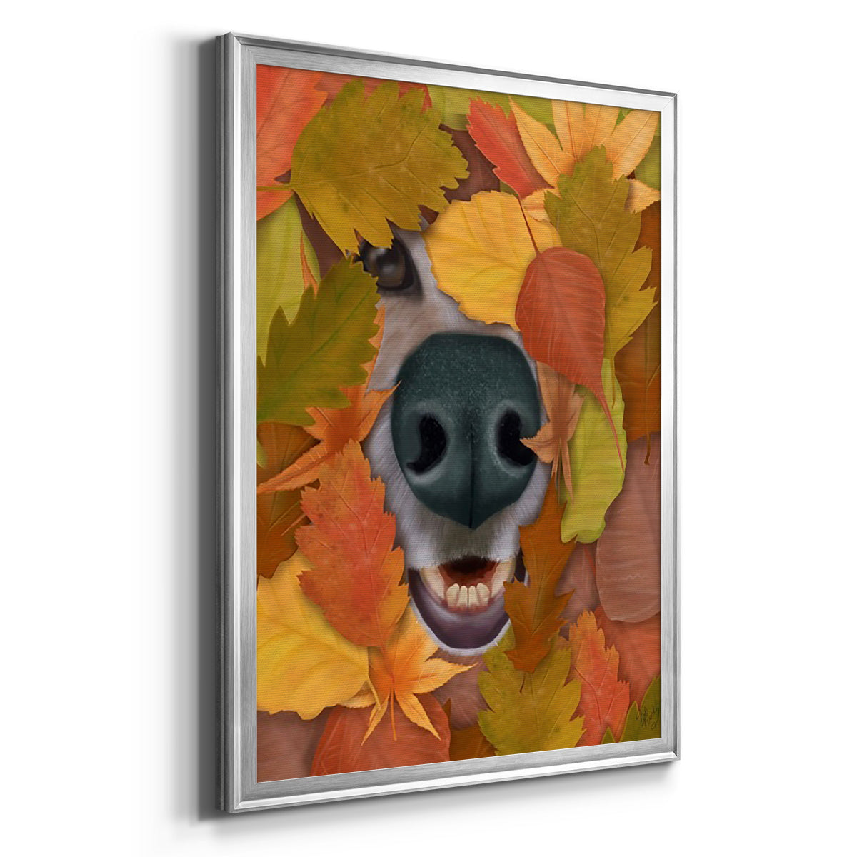 Sniffing Out Autumn - Modern Framed Canvas Print