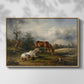 Two Horses on the Pasture, c. 1825 - Floater Framed Canvas Print