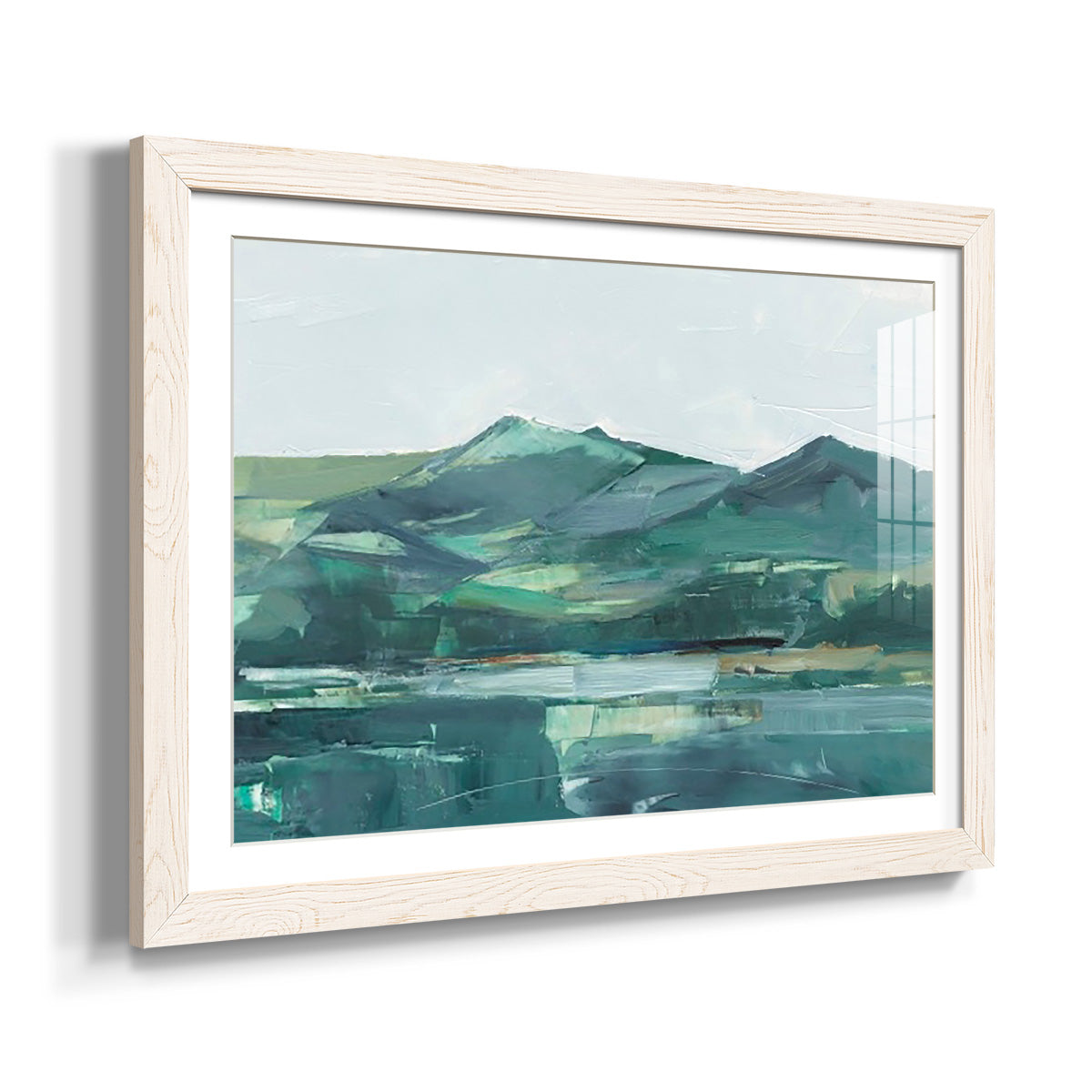 Green Grey Mountains II - Barnwood Framed Art Print