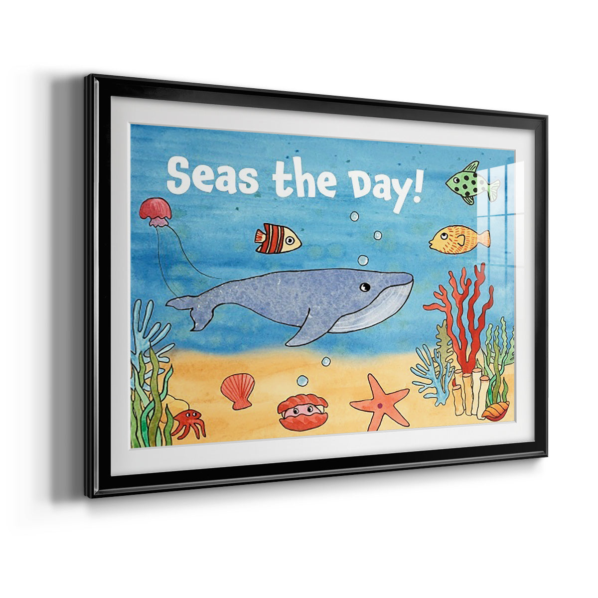 Cute Sea Creatures II - Modern Framed Art Print
