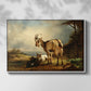 A Goat with Two Kids - Floater Framed Canvas Print