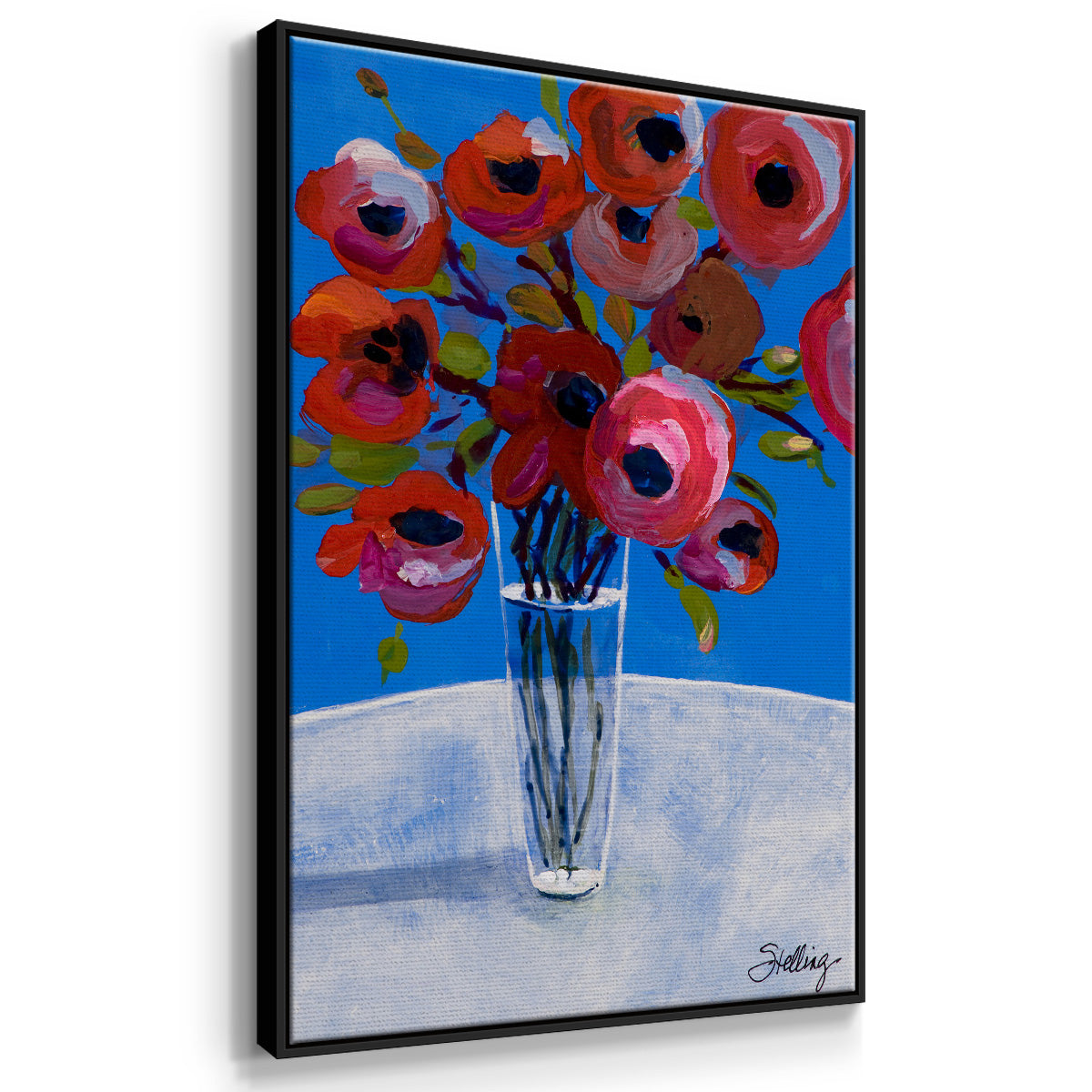 Poppies - Framed Premium Gallery Wrapped Canvas L Frame - Ready to Hang