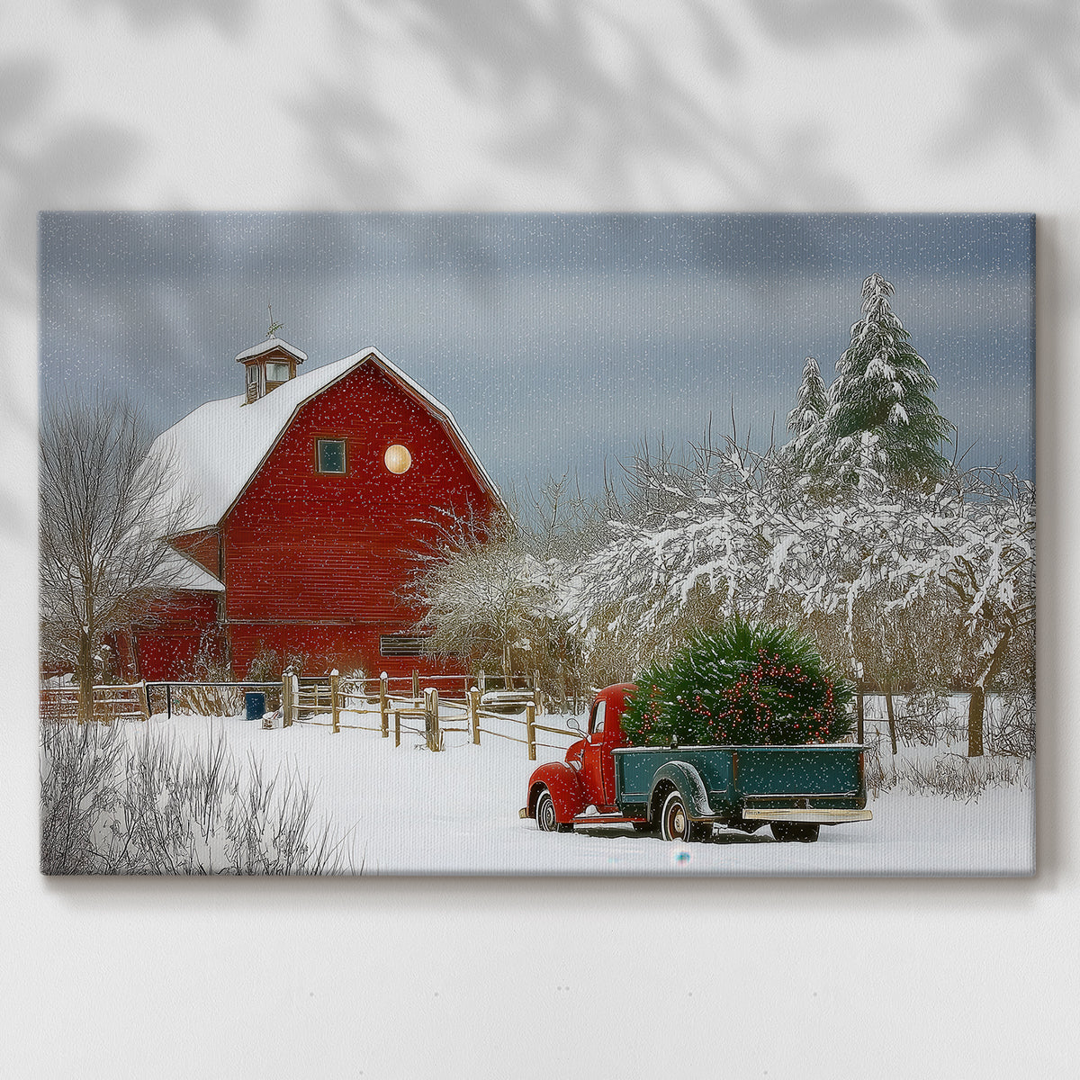Pale Winter Yule Chapel - Canvas Art Print