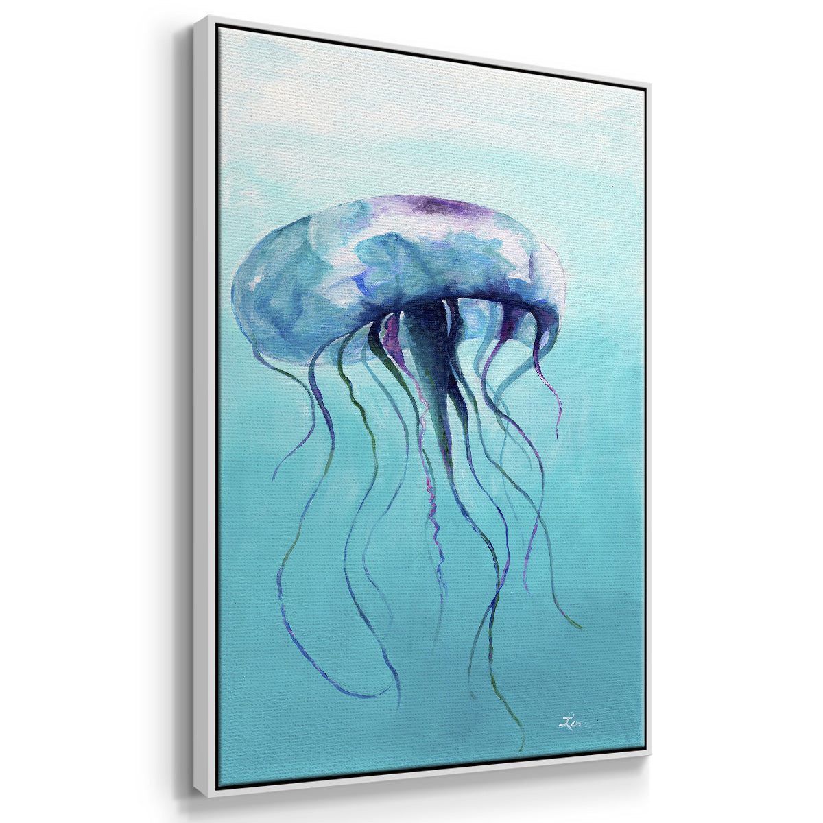 Jelly Fish - Framed Premium Gallery Wrapped Canvas L Frame - Ready to Hang