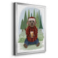 Lumberjack Bear Latte - Modern Framed Canvas Print