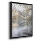 Misty Lake - Modern Framed Canvas Print