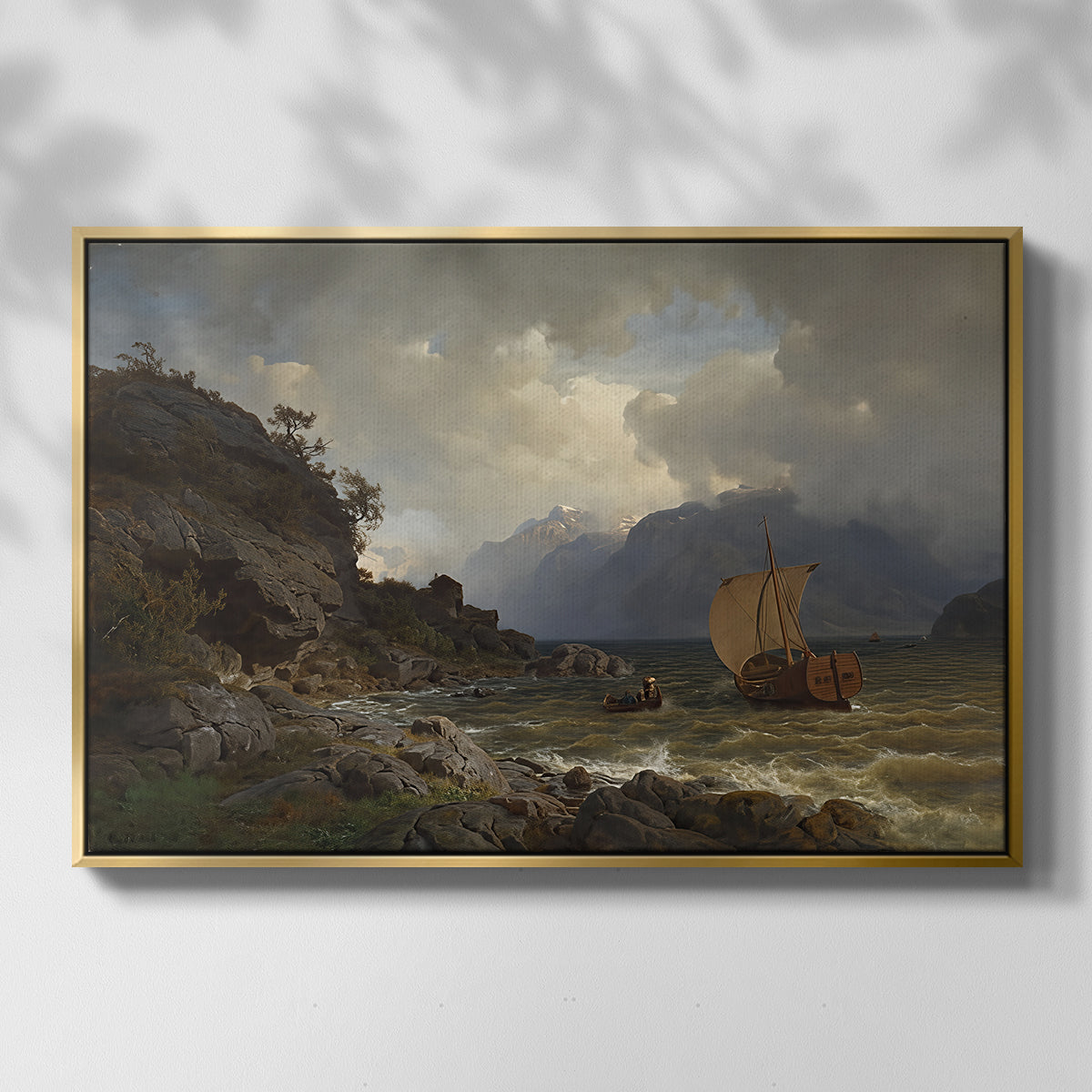 From the Western Coast of Norway, 1862 - Floater Framed Canvas Print