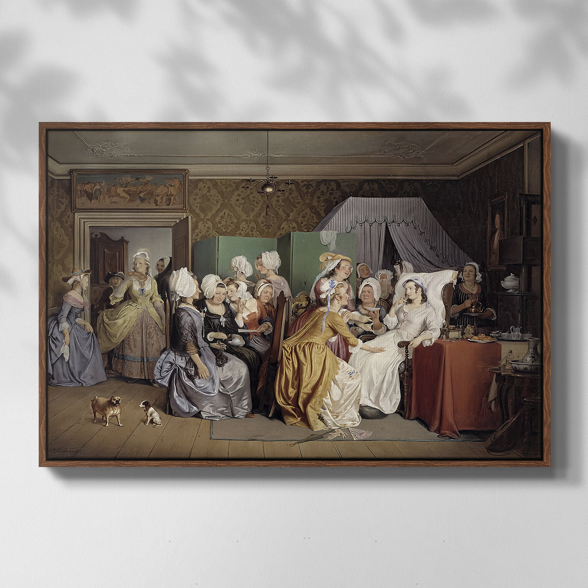 The Maternity Room (Scene from "Barselstuen"), 1845 - Floater Framed Canvas Print