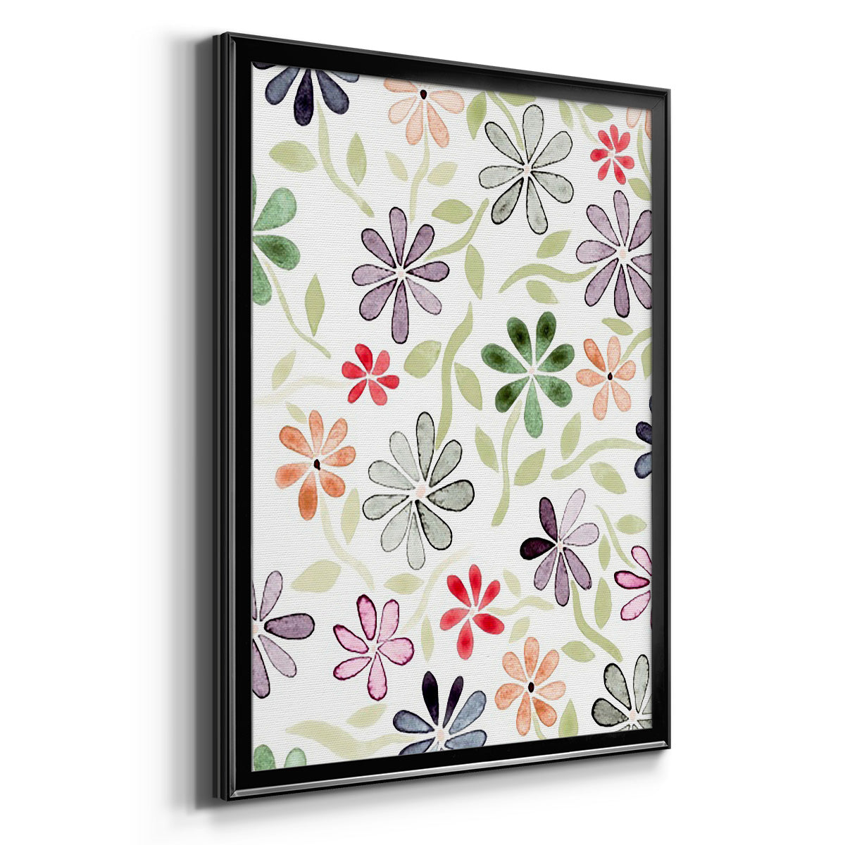 Faded Flowers II - Modern Framed Canvas Print