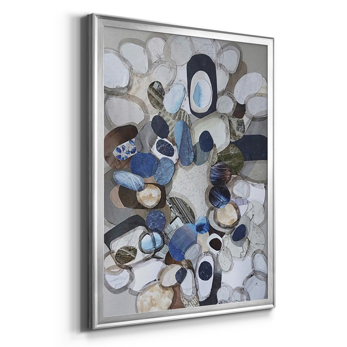 Santa Cruz Beach Stones - Modern Framed Canvas Print