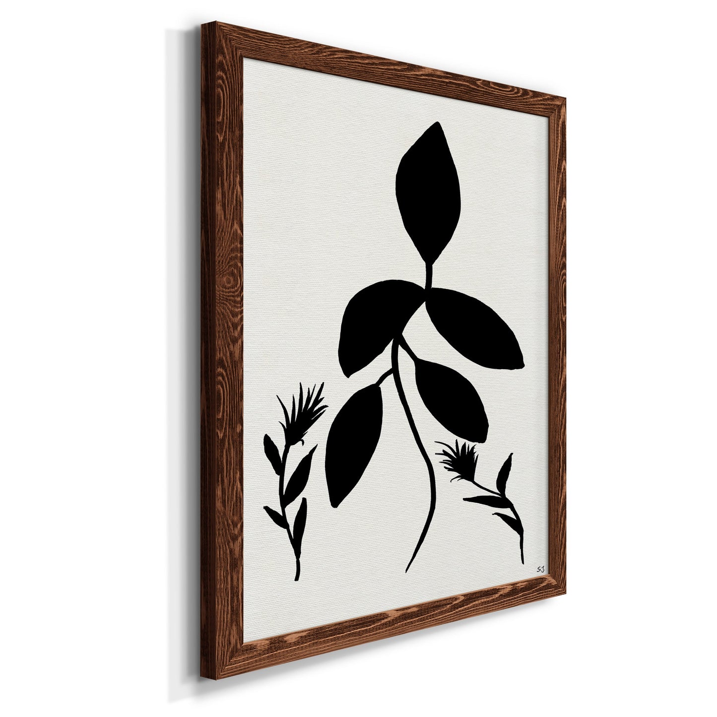Silhouette Garden I - Barnwood Framed Canvas Print