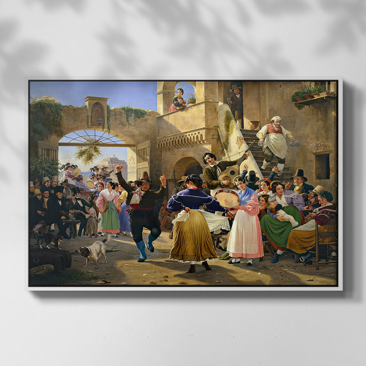 Romans Gathered for Merriment at an Osteria, 1839 - Floater Framed Canvas Print