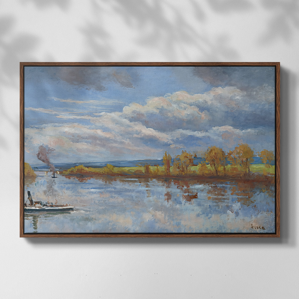 The Banks of the River Seine, 1893 - Floater Framed Canvas Print