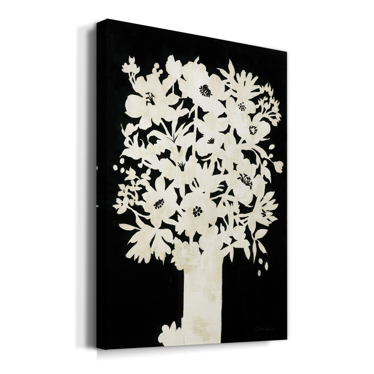 Floral Silhouette - Canvas Art Print