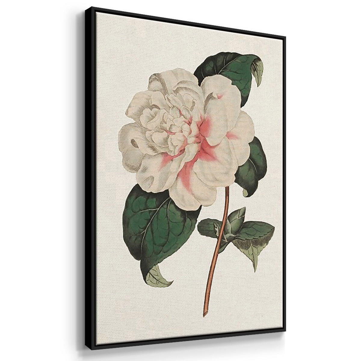 Pink Floral Mix VI - Framed Premium Gallery Wrapped Canvas L Frame 3 Piece Set - Ready to Hang