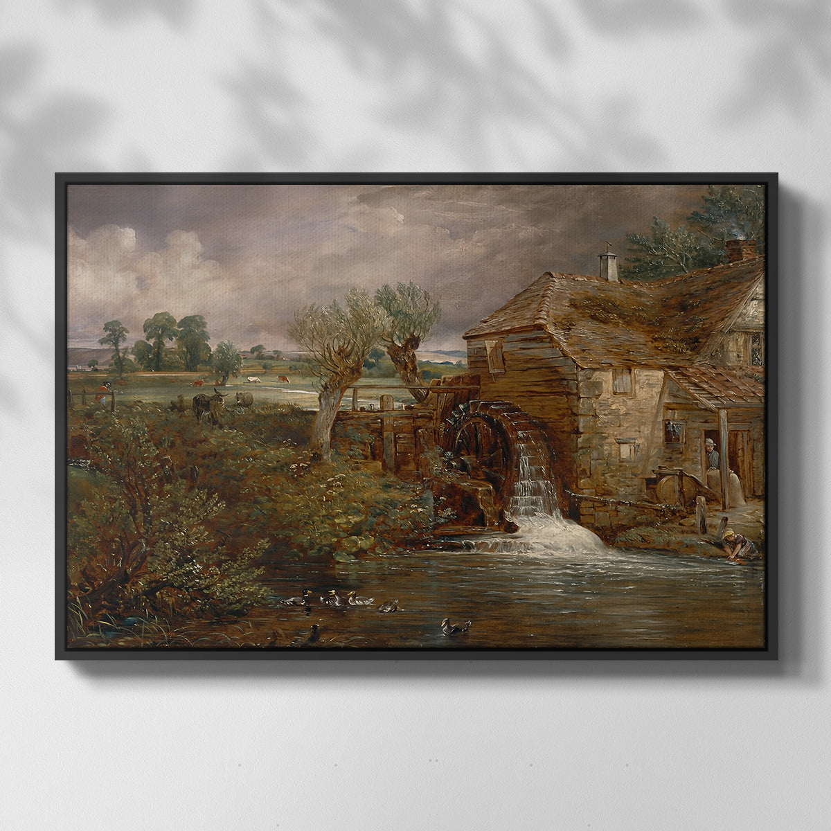Parham Mill, Gillingham, 1826 - Floater Framed Canvas Print