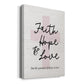 Faith Hope and Love Cross Premium Gallery Wrapped Canvas - Ready to Hang