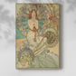 Canvas art print of a vintage advertisement featuring a stylized figure promoting Monaco with a soft shadow on a white background.