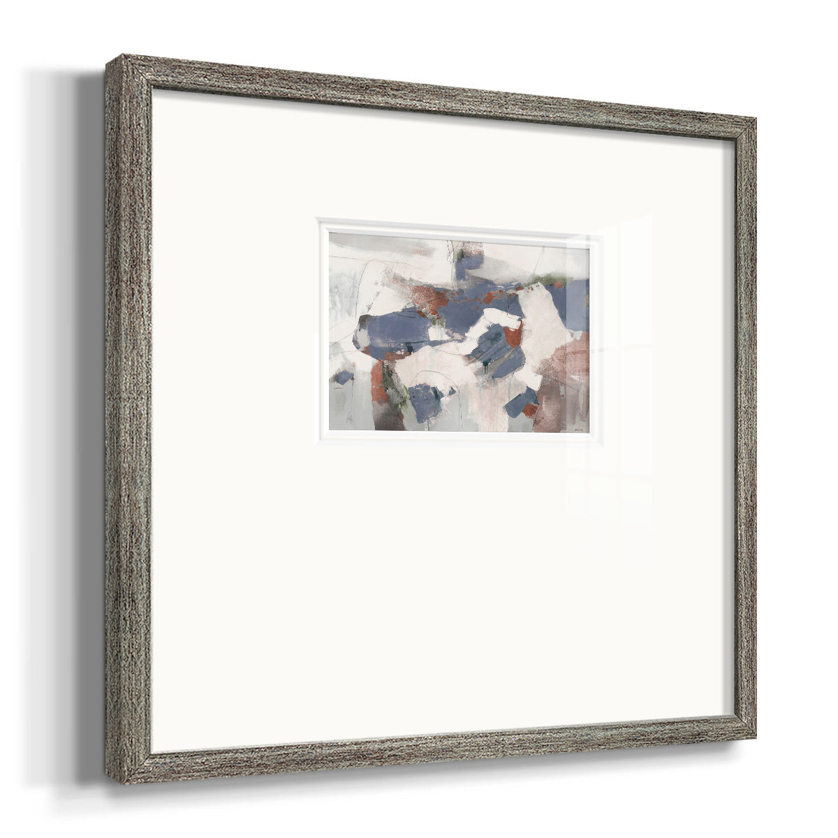 Blue Abstract Premium Framed Print Double Matboard