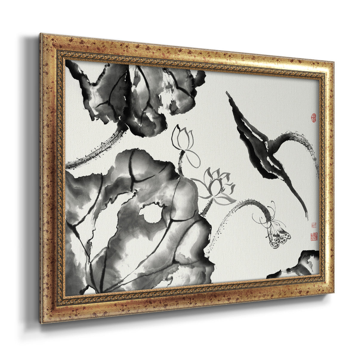 Lotus Study II Premium Framed Canvas- Ready to Hang