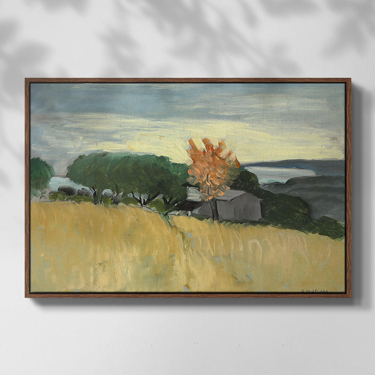 Fields of Wheat in Cagnes, 1918 - Floater Framed Canvas Print