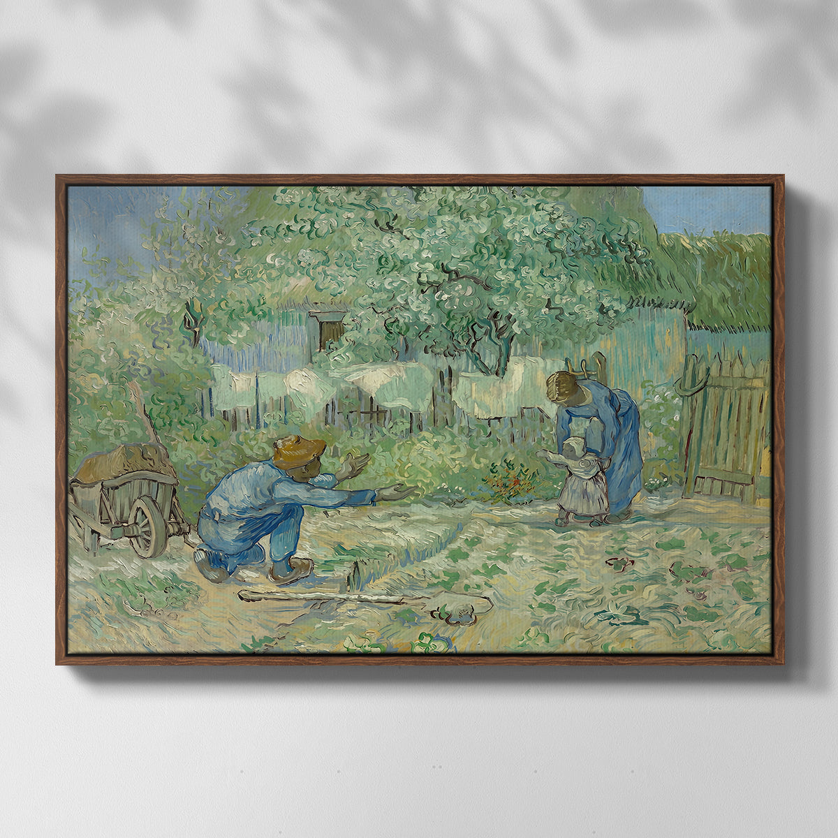 First Steps after Millet, 1890 - Floater Framed Canvas Print