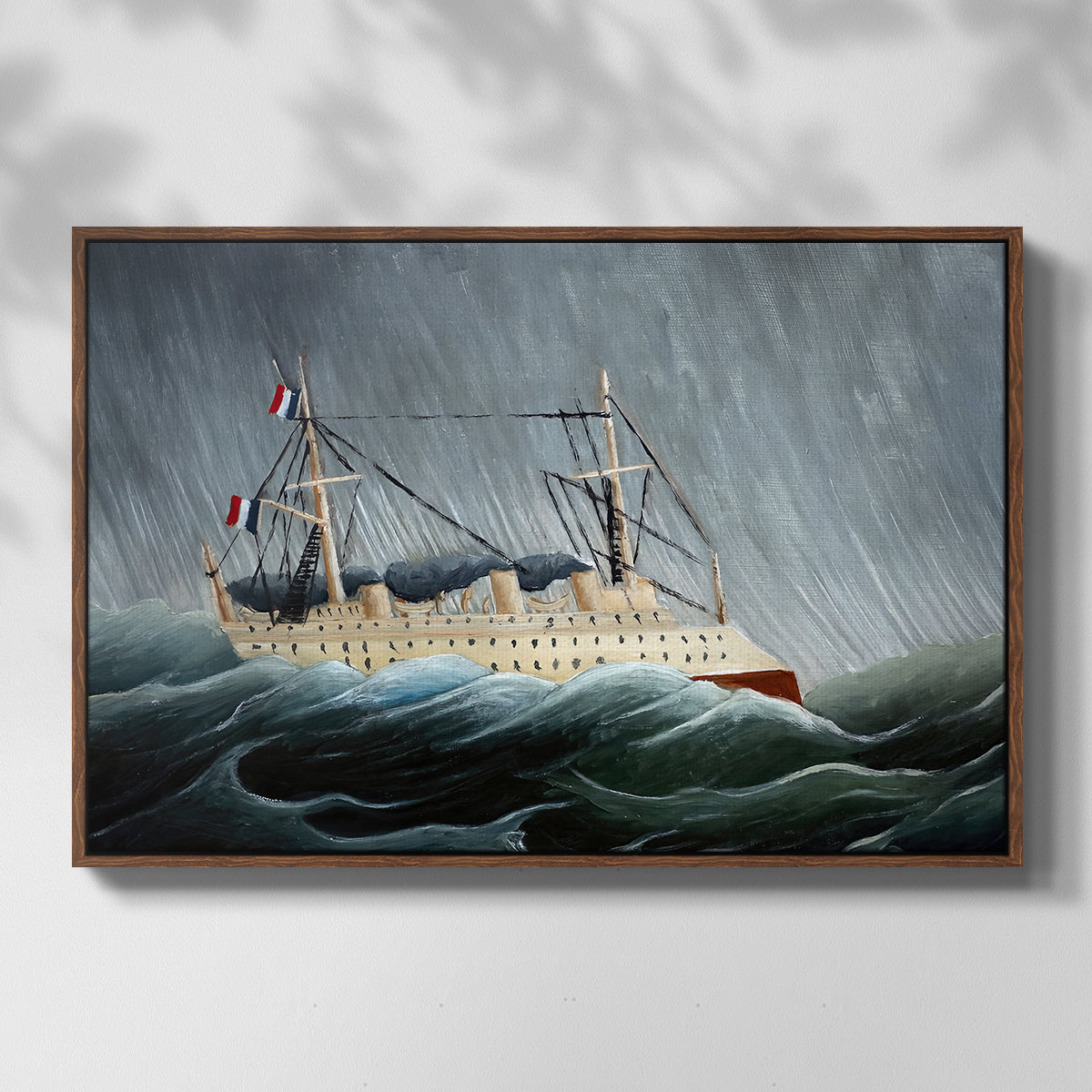 A Ship in the Storm, c. 1899 - Floater Framed Canvas Print